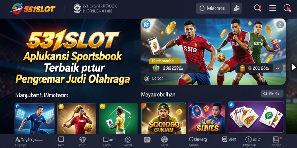 Tampilan antarmuka aplikasi 531SLOT dengan berbagai pilihan taruhan.