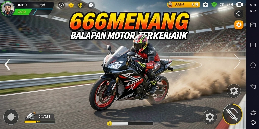 Tampilan menegangkan dari balapan motor di 666MENANG.