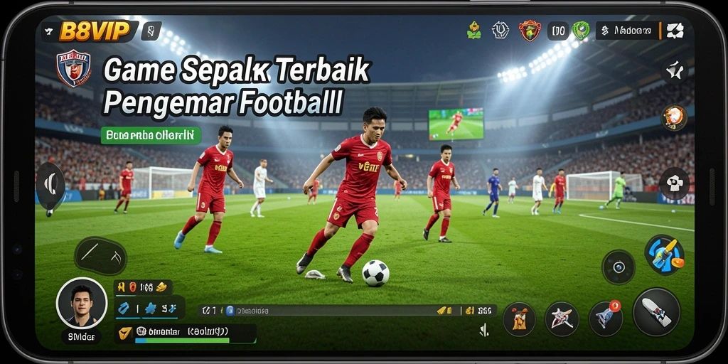 Tampilan gameplay B8VIP yang memukau dalam suasana sepak bola.