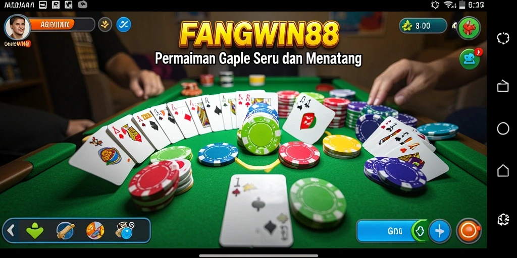 Screenshot gameplay FANGWIN88 menampilkan aksi seru permainan Gaple.