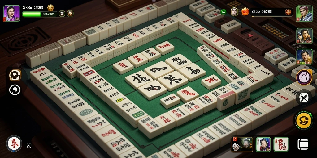 Tampilan gameplay GX88 dengan ubin Mahjong yang menarik.