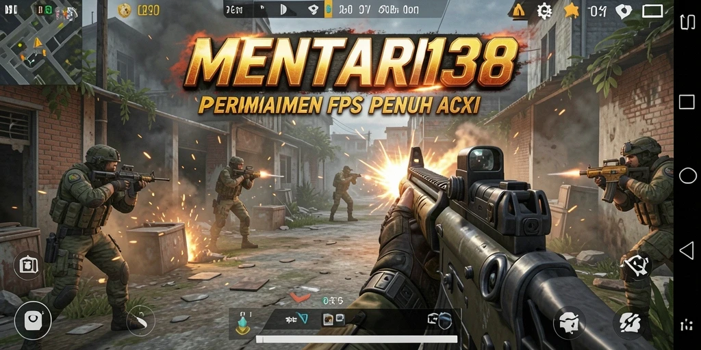 Tampilan aksi mendebarkan dalam gameplay MENTARI138 FPS.