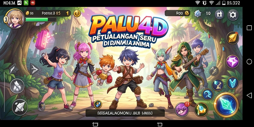 Tampilan aksi seru dalam gameplay PALU4D dengan karakter anime.