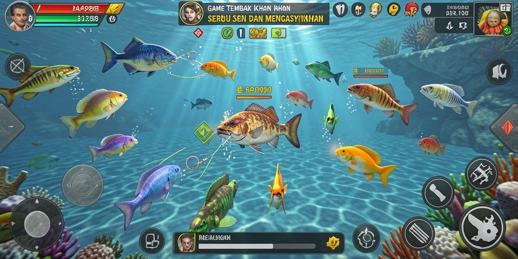 Gameplay seru menembak ikan dalam RAP89.