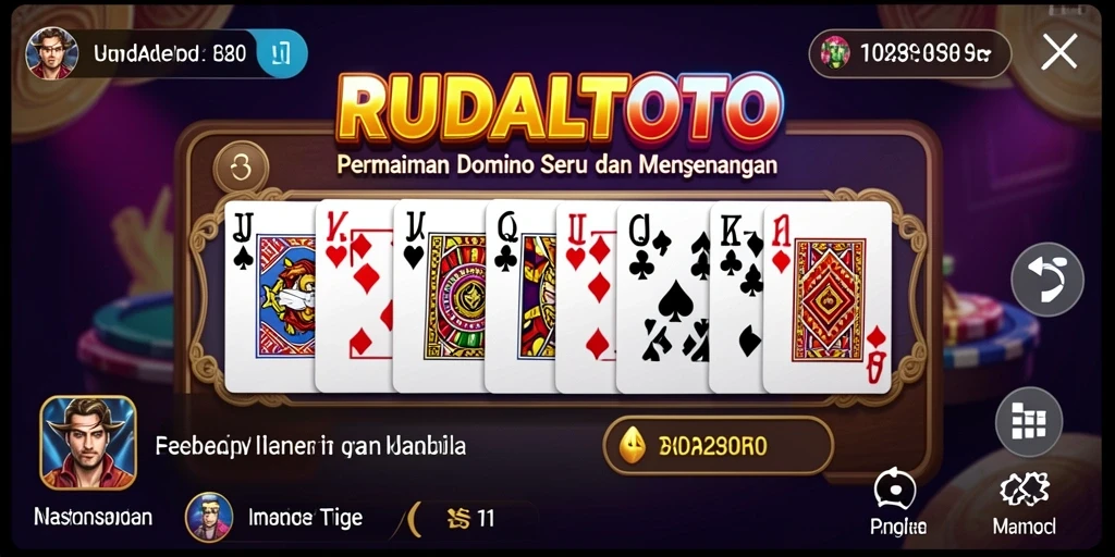 Gambar menampilkan momen seru dalam permainan Domino RUDALTOTO.