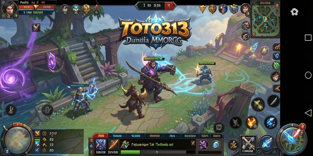 Tampilan gameplay TOTO313 menampilkan aksi seru di dunia MMORPG.